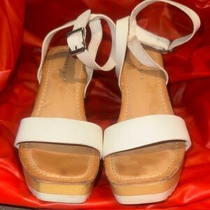 Madden Girl White Ankle-Strap Platform Sandals